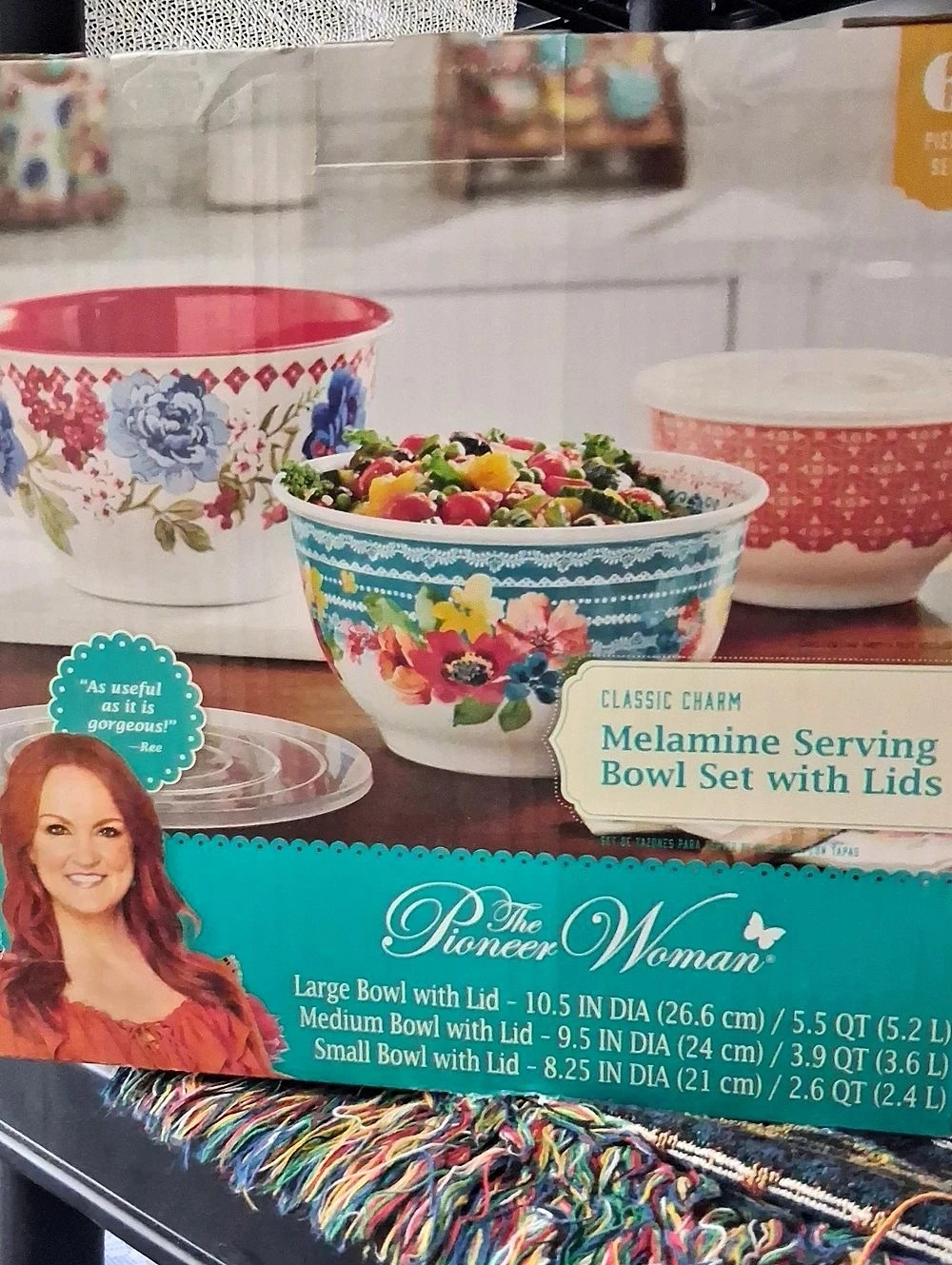 BNIBThe Pioneer Woman Classic Charm Melamine Serving Bowl Set with Lids Bowl Set